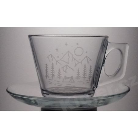 Šálek na kávu Hory a stan-ideální dárek pro milovníky hor a turistiky