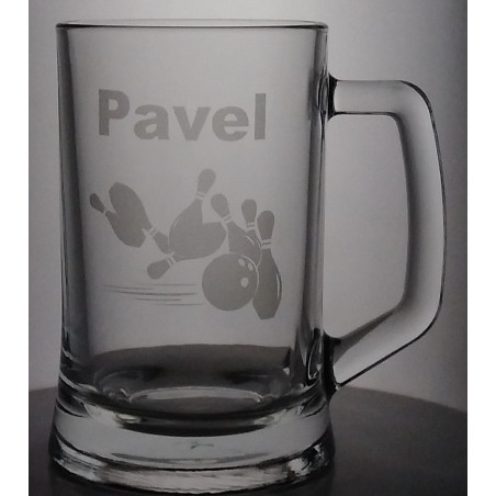 Půllitr bowling se jménem - ideální dárek pro příznivce této zábavy