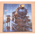 Dřevěné puzzle Vlak na nástupišti