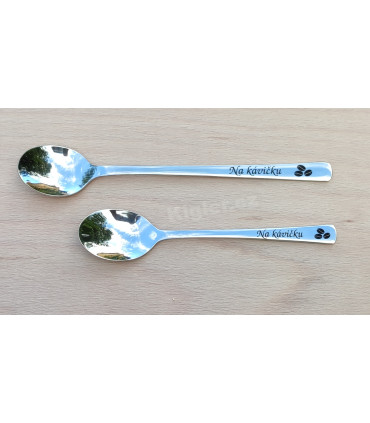 Nerezová lžička na latté s gravírováním na přání – jméno, text nebo obrázek