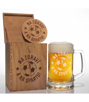 Dárek pro fanouška Sparty – sada s možností jména a věnování na skle a dřevě