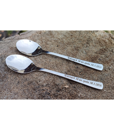 Nerezová lžička na kávu a čaj s gravírováním na přání – jméno, text nebo obrázek