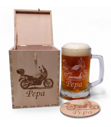 Půllitr s vaší fotkou motorky na přání - dárek pro motorkáře