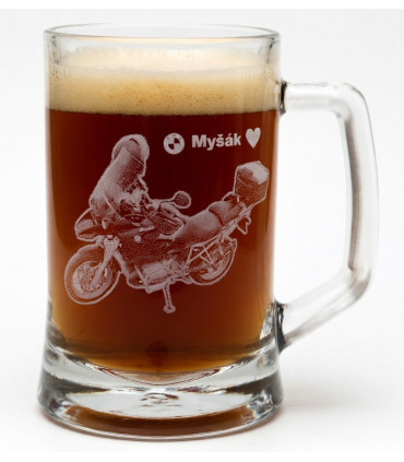 Půllitr s vaší fotkou motorky na přání - dárek pro motorkáře