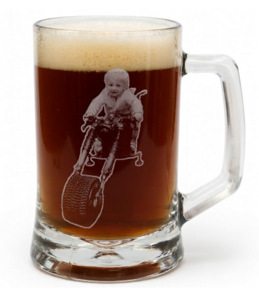 Půllitr s vaší fotkou motorky na přání - dárek pro motorkáře