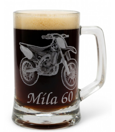 Půllitr s vaší fotkou motorky na přání - dárek pro motorkáře