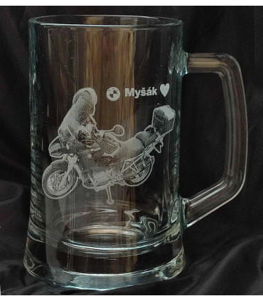 Půllitr s vaší fotkou motorky na přání - dárek pro motorkáře