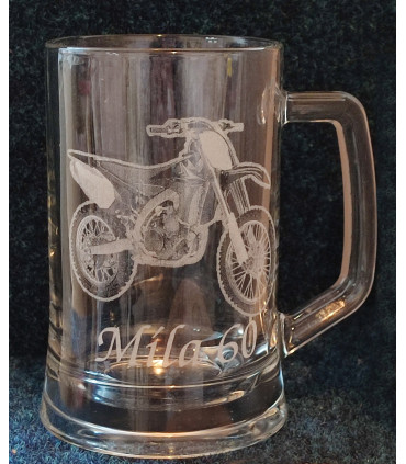 Půllitr s vaší fotkou motorky na přání - dárek pro motorkáře