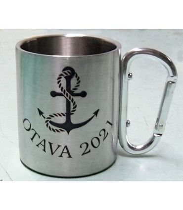 Hrnek s karabinou a grafikou na přání