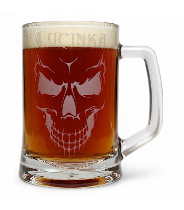Metalový půllitr s lebkou - dárek pro příznivce tvrdé hudby