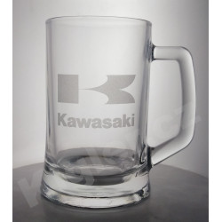 Půllitr Kawasaki – pískovaný dárek pro motorkáře s možností jména